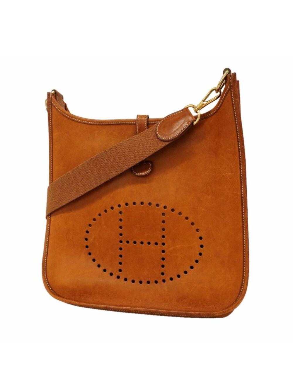 Hermes Shoulder Bag Evelyne Barenia Fauve Gold